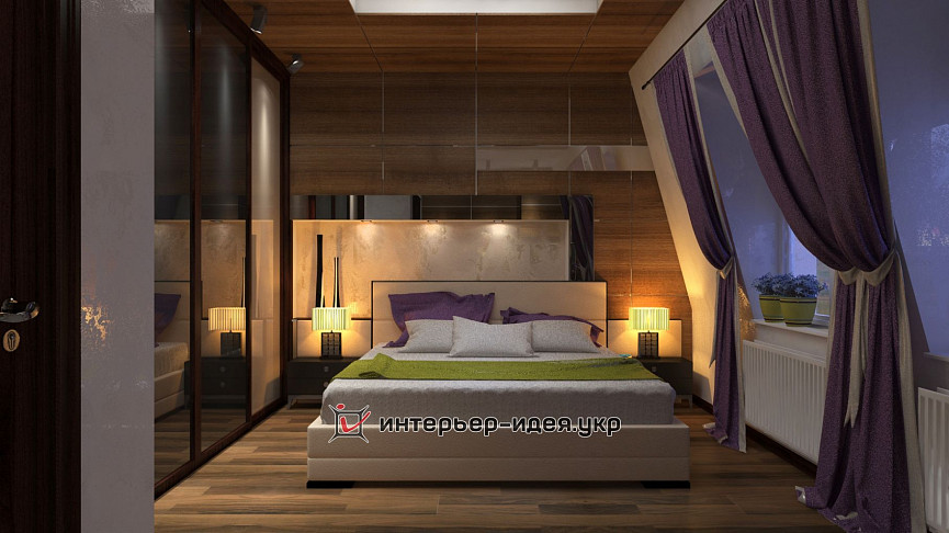 Дизайн спальні в насичено-темних тонах