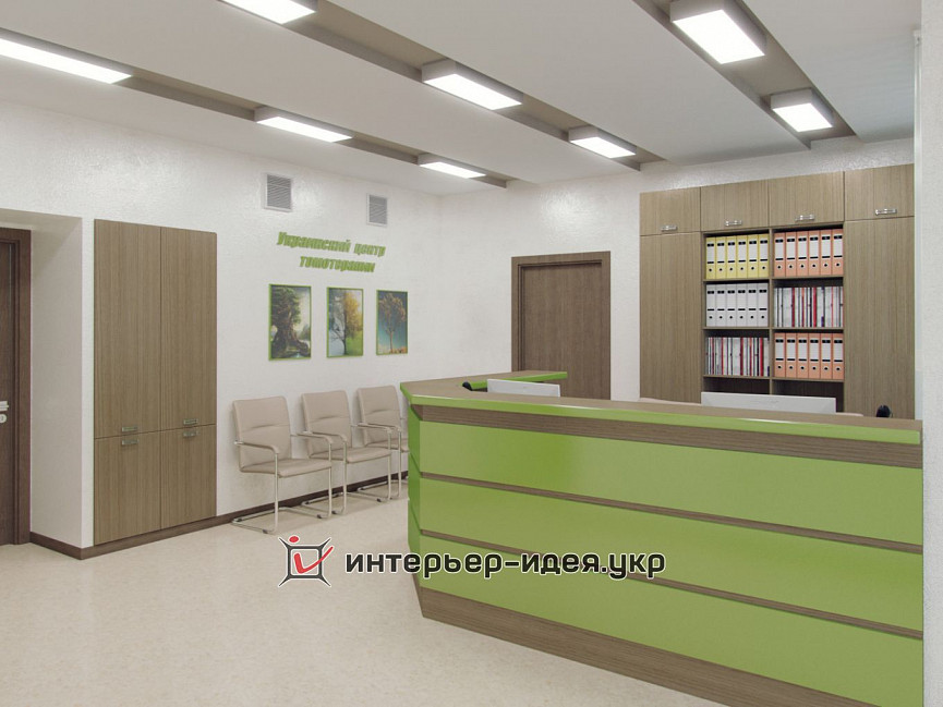 Дизайн ресепшн в Украинском Центре Томотерапии