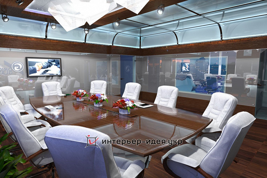Дизайн переговорной офиса компании &quot;Orion-Glass&quot; в современном стиле