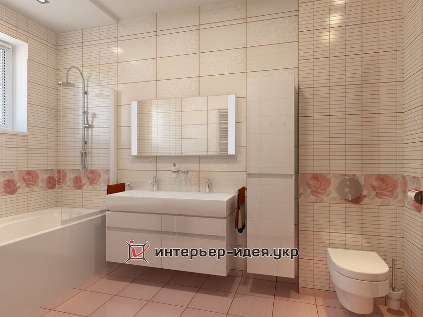 Дизайн нежной ванной комнаты
