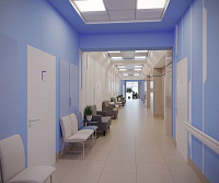 Дизайн коридора Медицинского центра. Дизайн ОФИСА