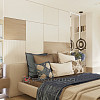 Спальня в минималистическом стиле с добавлением декора