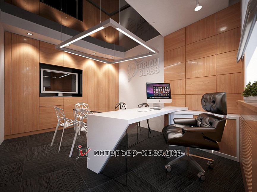 Дизайн кабинета директора компании &quot;Orion-Glass&quot; в современном стиле