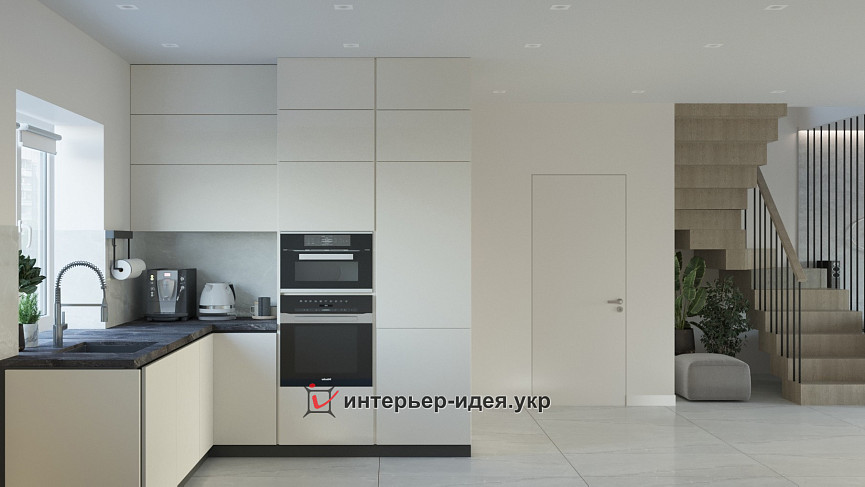 Кухня-вітальня «Світле майбутнє» в стилі мінімалізм