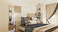 Спальня в минималистическом стиле с добавлением декора. Дизайн СПАЛЬНИ