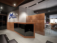 Дизайн приемной и офиса компании Orion-Glass в современном стиле. Дизайн ОФИСА