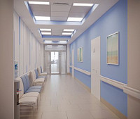 Дизайн коридора цокольного этажа Медицинского центра. Дизайн ОФИСА