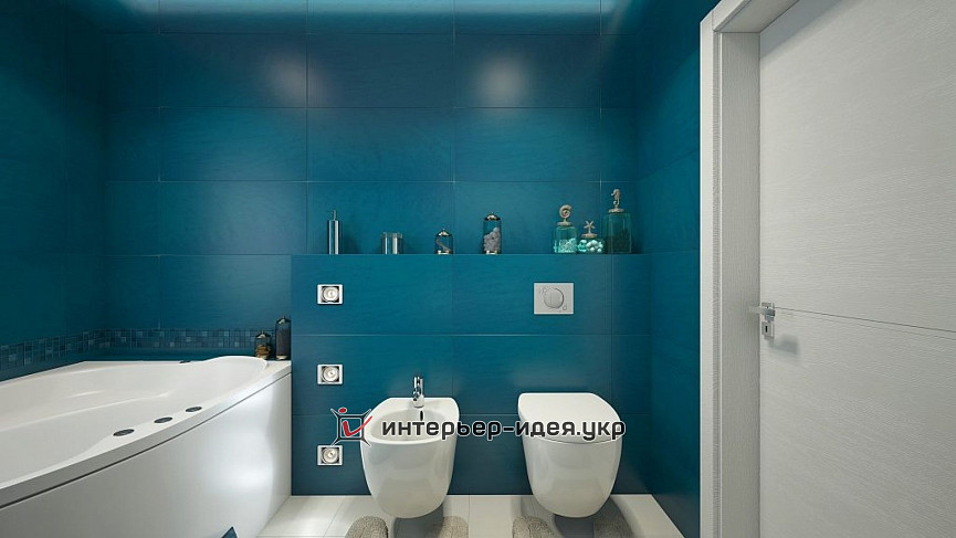 Дизайн ванной цвета аквамарин, г. Моршин, Львовской обл.