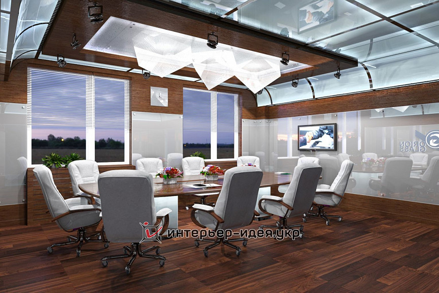 Дизайн переговорной офиса компании &quot;Orion-Glass&quot; в современном стиле