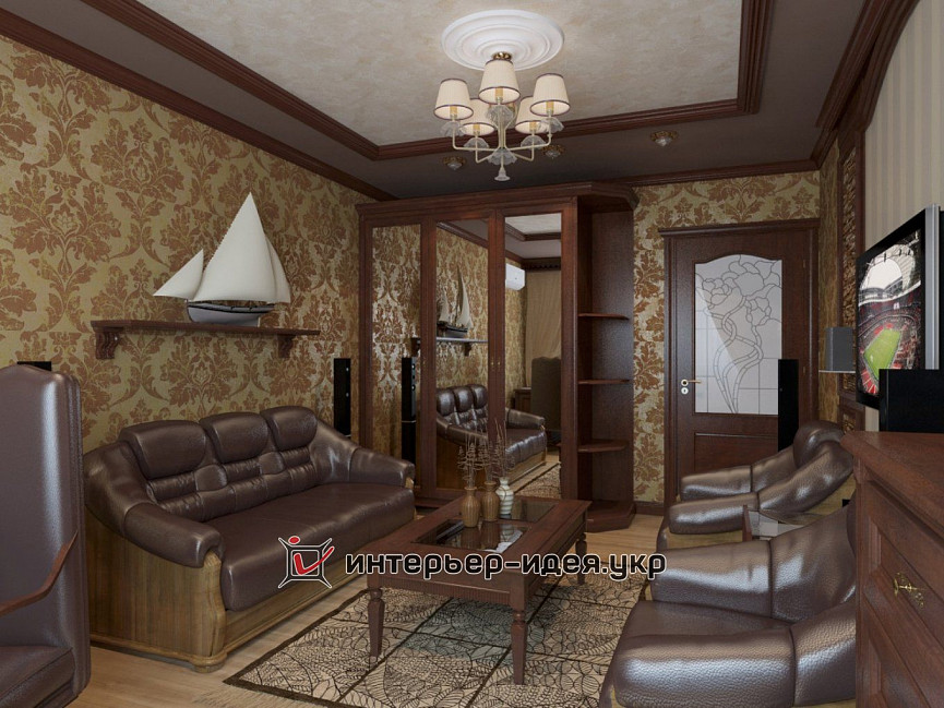 Дизайн частного кабинета в классическом стиле в квартире