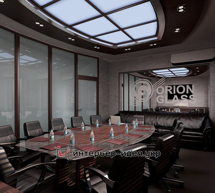 Дизайн переговорной компании Orion-Glass в современном стиле