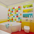 Радость цвета в дизайне интерьера ванной комнаты