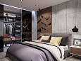 Дизайн интерьера стильной спальни в серых тонах. Дизайн СПАЛЬНИ