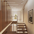 Дизайн коридора в стиле минимализм с «воздушной» лестницей. Дизайн ПРИХОЖЕЙ, КОРИДОРА