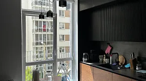 «Black. Kitchen. Wood». Кухня в ЖК "Горизонт 3", г. Львов