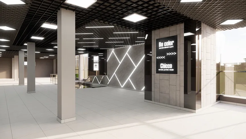 Оформление потолка и входа в ТЦ Magnolia Plaza, Черкассы