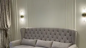 Дизайн кухни-гостиной в классическом стиле в Буче