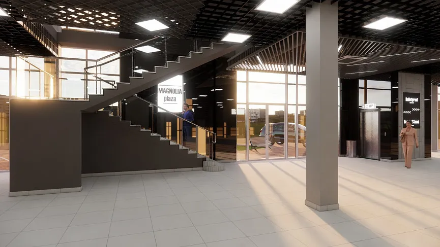 Оформление потолка и входа в ТЦ Magnolia Plaza, Черкассы