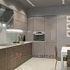Дизайн кухни-студии в прохладных бирюзовых тонах