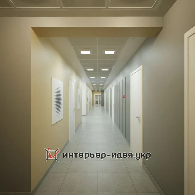 Холл и коридоры в отеле при больнице