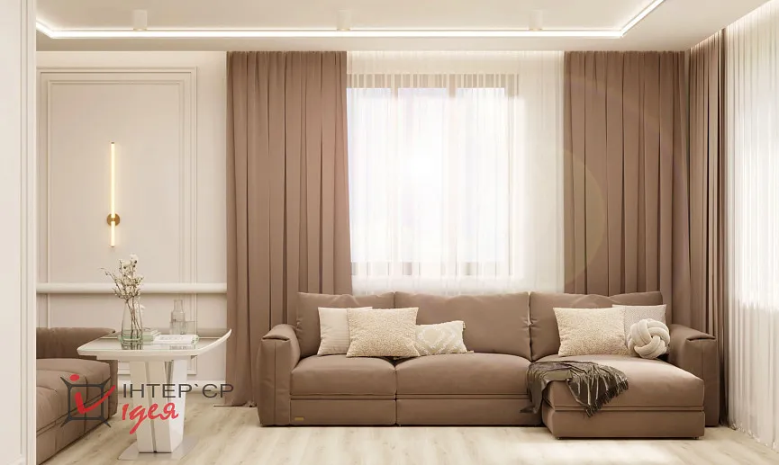 Гостиная с бильярдом в неоклассике