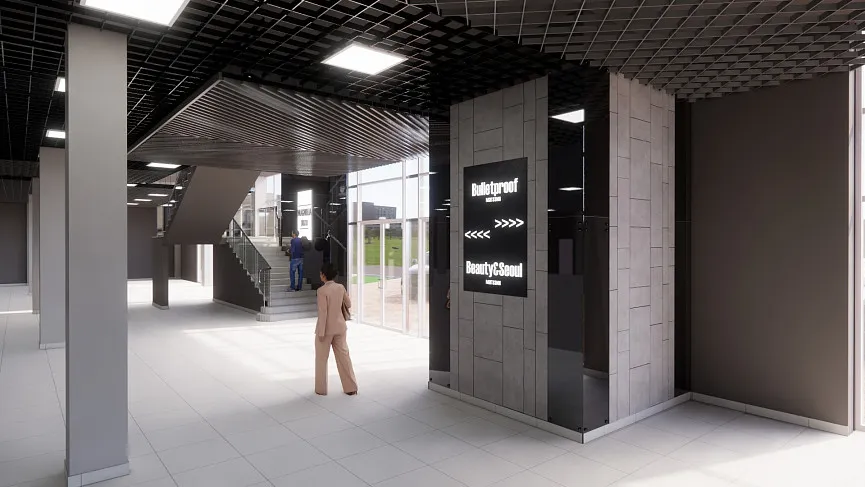 Оформление потолка и входа в ТЦ Magnolia Plaza, Черкассы