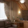 Дизайн кабинета на мансардном этаже загородного дома