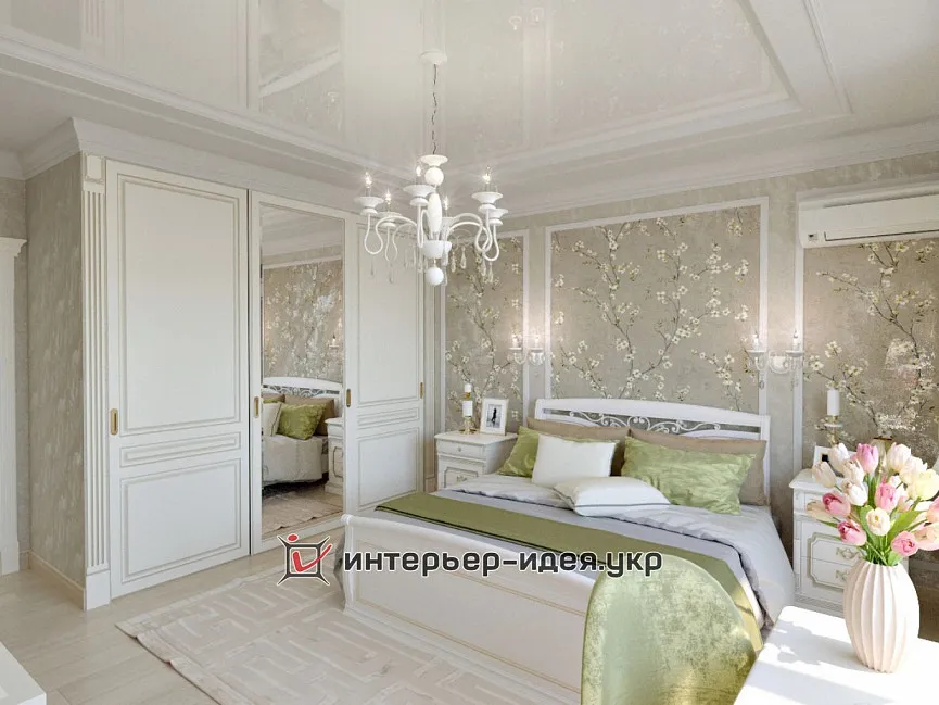 Дизайн спальні Срібло в класичному стилі