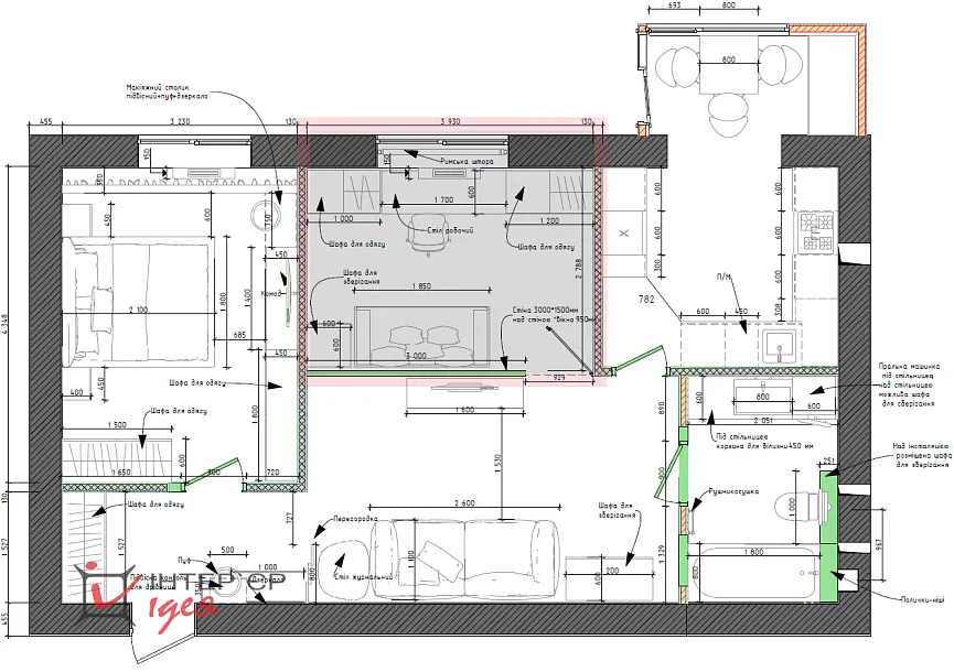 Гостевая комната для молодой пары в ЖК «Андорра»