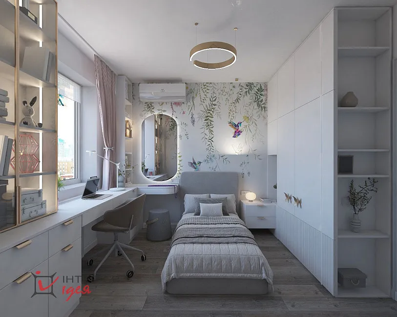 Детская комната для девочки, 9.2 м²