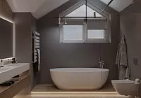 Под крышей дома нашего. Ванная комната в минималистичном стиле.. Дизайн ВАННОЙ КОМНАТЫ